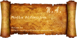 Modla Alfonzina névjegykártya